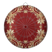 Modern Gold Red Floral Dartboard Dartscheibe (vorne)