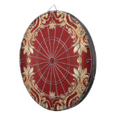 Modern Gold Red Floral Dartboard Dartscheibe (Vorderseite rechts)