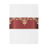 Modern Gold Red Floral Einladungsbanderole (Rückseitenbeispiel)