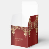 Modern Gold Red Floral Fevor Box Geschenkschachtel (Geöffnet)