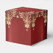 Modern Gold Red Floral Fevor Box Geschenkschachtel (Rückseite)