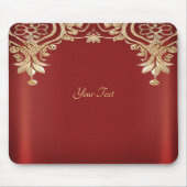 Modern Gold Red Floral Mousepad (Vorne)