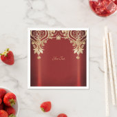 Modern Gold Red Floral Napkins Serviette (Beispiel)