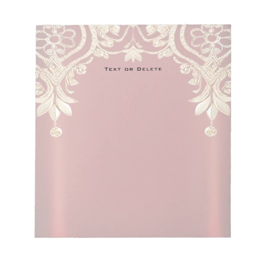 Modern Gold Red Floral Notepad Notizblock (Vorderseite)