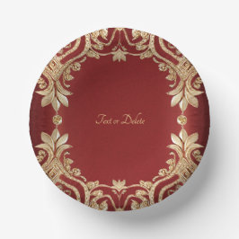 Modern Gold Red Floral Pappteller