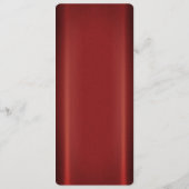 Modern Gold Red Floral Wedding Menu Menükarte (Rückseite)