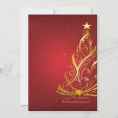 Modern Gold & Red Weihnachtsfeier Einladung (Rückseite)