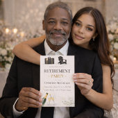 Modern Gold Retirement Invitation Einladung