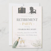 Modern Gold Retirement Invitation Einladung (Vorderseite)