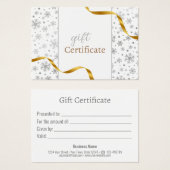 Modern Gold Ribbon Silber Schneeflocken Geschenkka (Vorne & Hinten)