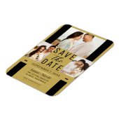 Modern Gold Save the Date 3 Foto Hochzeit Magnet (Linke Seite)