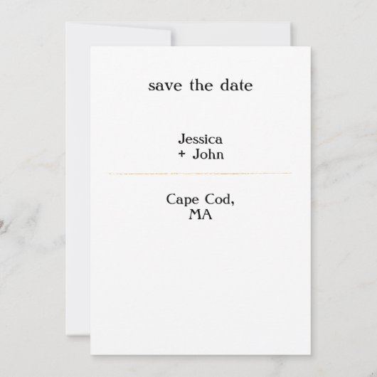 Modern Gold Save the Date Hochzeitsankündigung Einladung (Rückseite)