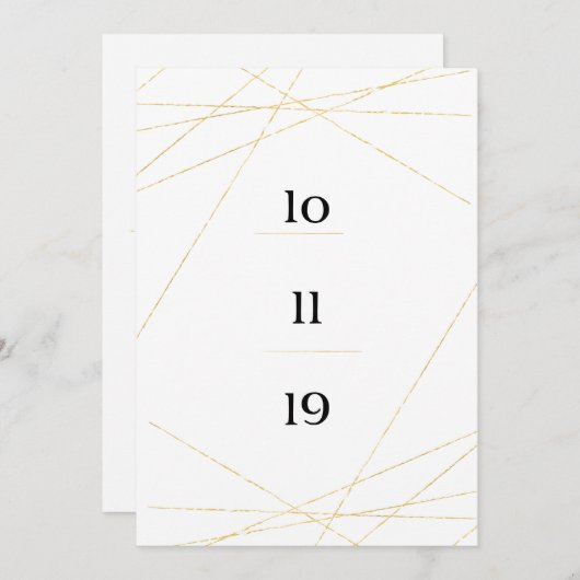 Modern Gold Save the Date Hochzeitsankündigung Einladung (Vorne/Hinten)