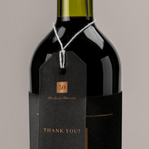 Modern gold schwarz 50 Jahre Geburtstag Dankeschön Geschenkanhänger