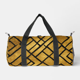 Modern Gold Schwarz Vintag Art Deco Collection Duffle Bag