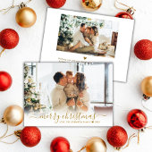 Modern Gold Script 2 Foto White Frohe Weihnachten