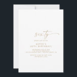 Modern Gold Script 60. Geburtstagsparty Einladung<br><div class="desc">Diese moderne Goldschrift aus dem 60. Jahrhundert lädt zu einer minimalistischen Geburtstagsfeier ein. Das schlichte gelbe goldene Design zeichnet sich durch eine einzigartige industrielle Schrift mit modernem boho Stil aus. Anpassbar in jeder Farbe. Behalt das Design minimal und elegant, wie es ist, oder personalisiere es durch Hinzufügen von eigenen Grafiken...</div>