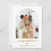 Modern Gold Script Arch 2 Foto Frohe Weihnachten (Vorderseite)