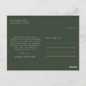 Modern Gold Script Arch Photo Graduation Thank You Postkarte (Rückseite)