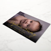 Modern Gold Script Baby Birth Announctions Card Folieneinladung (Gedreht)