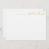 Modern Gold Script Calligrafy Name-Karte Mitteilungskarte (Vorne/Hinten)