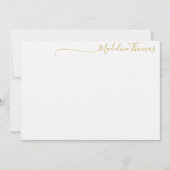 Modern Gold Script Calligrafy Name-Karte Mitteilungskarte (Vorderseite)