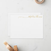 Modern Gold Script Calligrafy Name-Karte Mitteilungskarte (Vorderseite/Rückseite Beispiel)