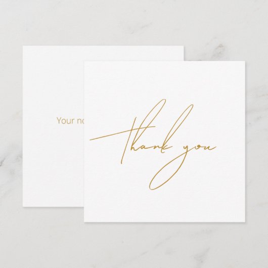 Modern Gold Script Dankeschön Karte (Vorne/Hinten)
