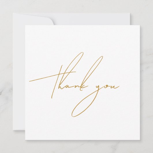 Modern Gold Script Dankeschön Karte (Vorderseite)