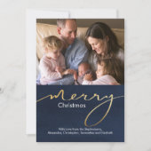 Modern Gold Script Einfach Frohe Weihnachten Foto (Vorderseite)