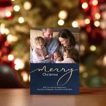 Modern Gold Script Einfach Frohe Weihnachten Foto