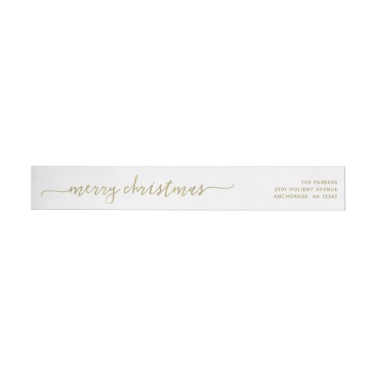 Modern Gold Script | Frohe Weihnachtsadresse (Person)