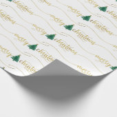 Modern Gold Script frohe Weihnachtsbaum Geschenkpapier (Ecke)