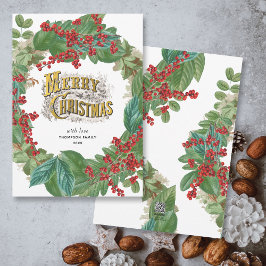 Modern Gold Script Holiday Merry Christmas Card Feiertagskarte