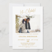 Modern Gold Script Photo 2026 Minimal Grad Party Einladung (Rückseite)