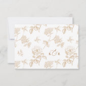 Modern Gold Script Wedding Meal Options RSVP Karte (Rückseite)