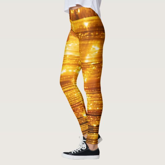 Modern Gold Shiny Sparkle Glitzer Chic Gym Frauen Leggings (Links)