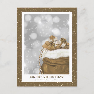 Modern Gold Snowy Frohe Weihnachten