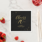 Modern Gold Sparkle & Cheers 70. Geburtstagsparty Serviette (Beispiel)