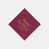 Modern Gold Sparkle Happy Birthday Paper Party Serviette (Ecke)