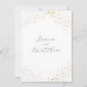Modern Gold Sparkle Hochzeit Einladung (Rückseite)