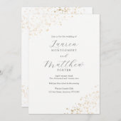 Modern Gold Sparkle Hochzeit Einladung (Vorne/Hinten)