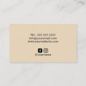 Modern Gold Spirituosen Makeup Artist Salon WELLNE Visitenkarte (Rückseite)