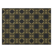 Modern Gold Square Diamond Geometrie Muster Schwar Tischdecke (Vorderseite (Horizontal))