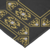 Modern Gold Square Diamond Geometrie Muster Schwar Tischdecke (Schrägansicht)
