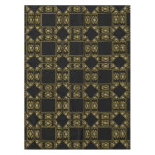 Modern Gold Square Diamond Geometrie Muster Schwar Tischdecke (Vorderseite)
