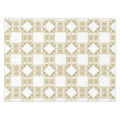 Modern Gold Square Diamond Geometrie Muster Weiß Tischdecke (Vorderseite (Horizontal))
