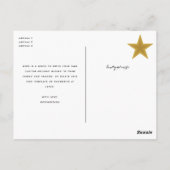 Modern Gold Star 3 Foto Collage Weihnachten Postkarte (Rückseite)