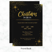 Modern Gold Stars Weihnachtsfeier Einladung