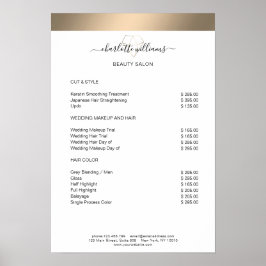 Modern Gold Streifen Diamond Preisliste Poster